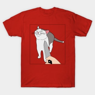 Smug Knife Cat Meme T-Shirt